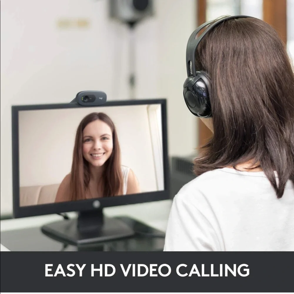 ✨Logitech C270 HD Webcam-HD 720p Widescreen HD Video Calling HD Light Correction